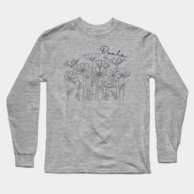 Wildflower Doula Midwife Labor and Delivery Long Sleeve T-Shirt by MalibuSun